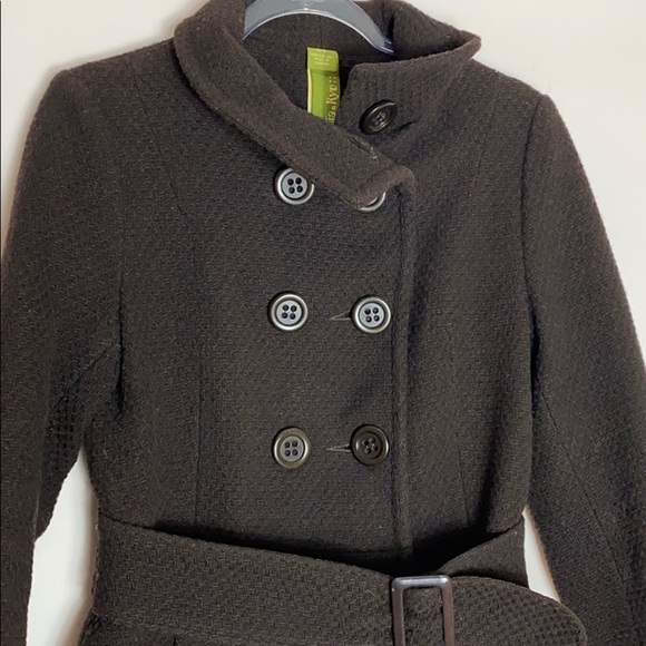 Soia & Kyo chocolate brown wool belted jacket Small - Picture 2 of 8